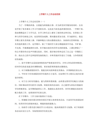 上学期个人工作总结范例