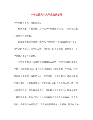 生团员个人年度自我总结