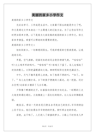 美丽的家乡小学作文