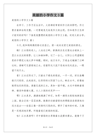 美丽的小学作文3篇