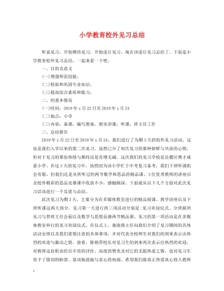 小学教育校外见习总结 