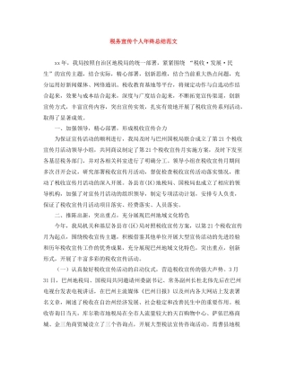 税务宣传个人年终总结范文3