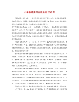 小学教师实习自我总结20XX年 