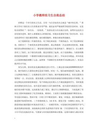 小学教师实习生自我总结 