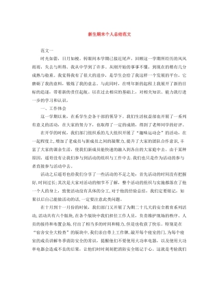 新生期末个人总结范文