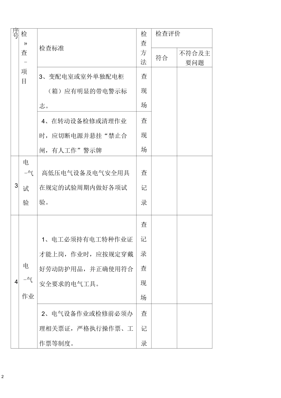 (完整版)电气设备专项检查表_第2页