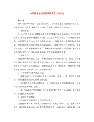 小学教导主任春季学期个人工作计划 