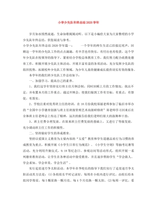 小学少先队年终总结2024学年 