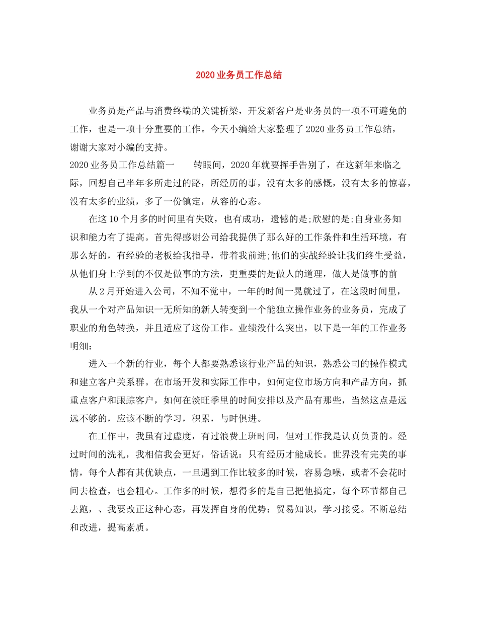 业务员工作总结1)_第1页