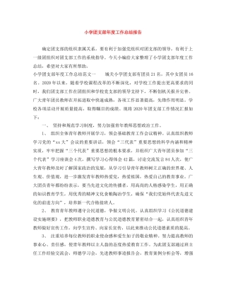 小学团支部年度工作总结报告 