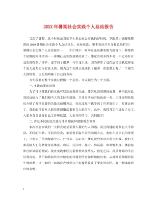 暑期社会实践个人总结报告