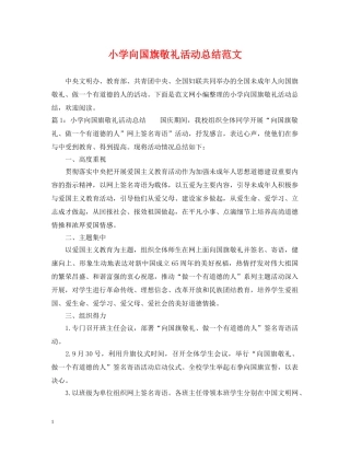 小学向国旗敬礼活动总结范文 