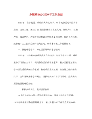乡镇政协办年工作总结