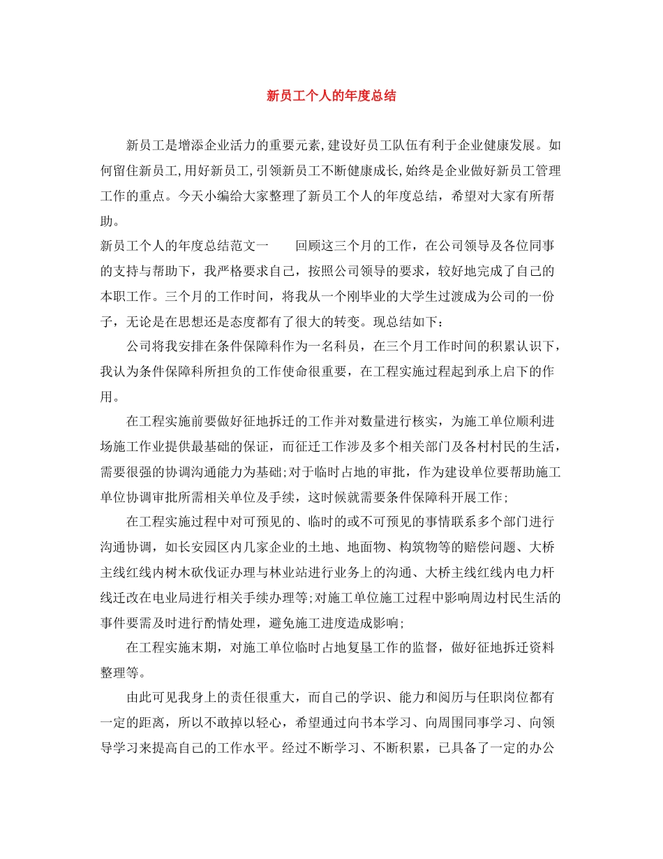 新员工个人的年度总结_第1页