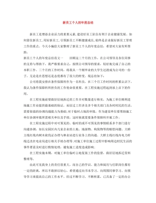 新员工个人的年度总结