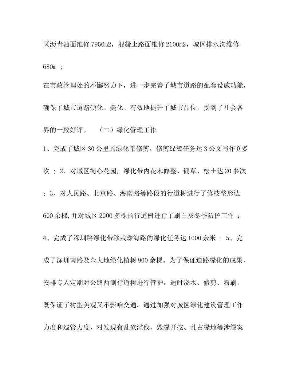 2020年市政管理处工作总结_第3页