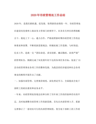 2020年市政管理处工作总结