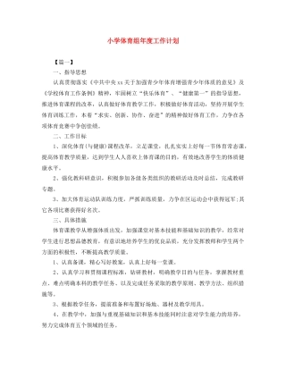 小学体育组年度工作计划 