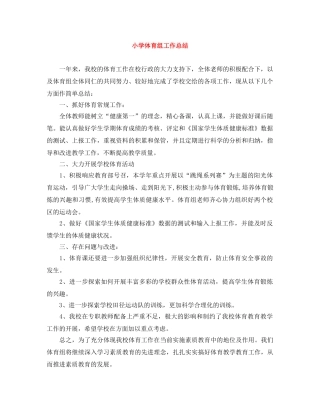 小学体育组工作总结 