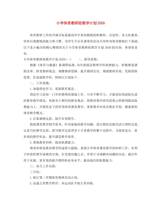 小学体育教研组教学计划2024 