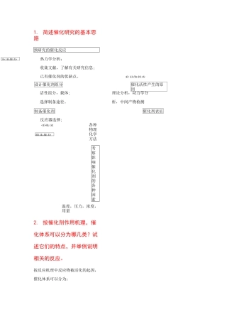 催化原理与方法复习题目
