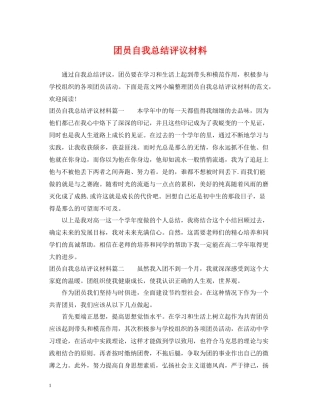 团员自我总结评议材料