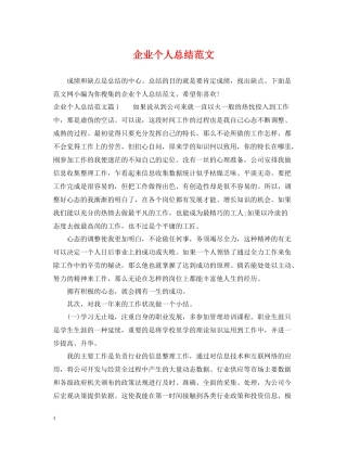 企业个人总结范文