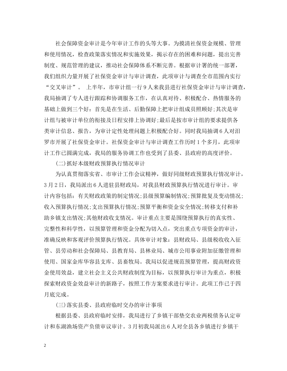 审计局上半年度工作总结_第2页