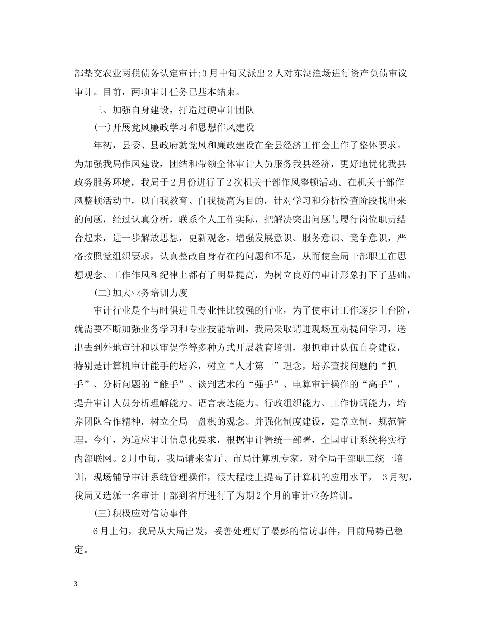 审计局上半年度工作总结_第3页