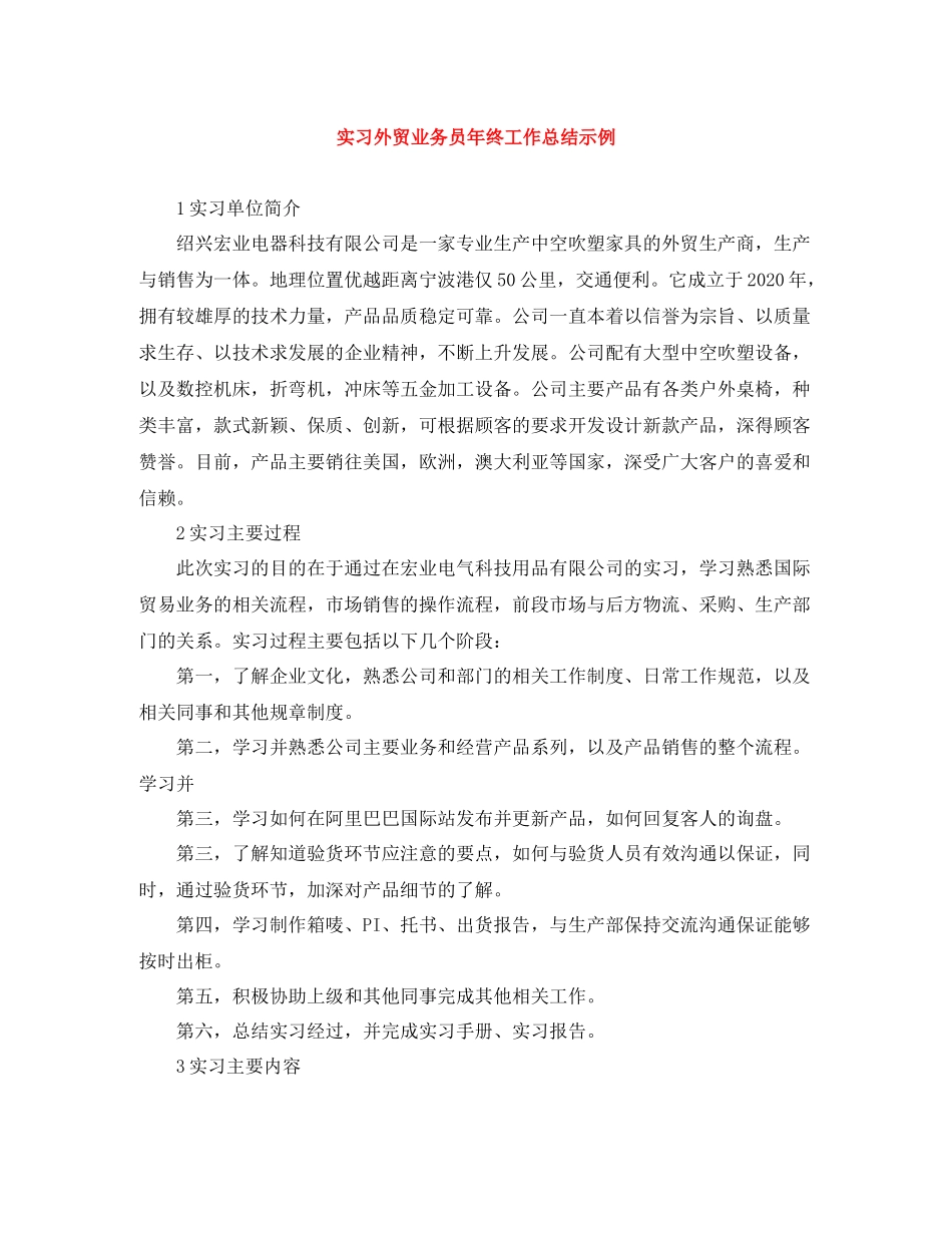 实习外贸业务员年终工作总结示例_第1页