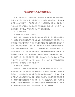 专业会计个人工作总结范文