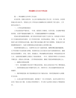 网站编辑人员年终总结范文大全