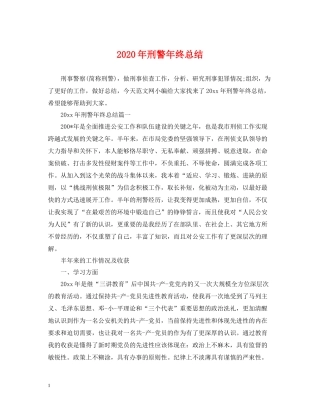 2020年刑警年终总结