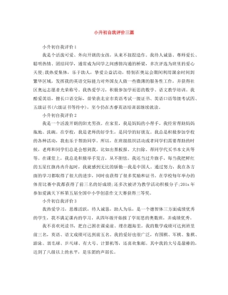 小升初自我评价三篇 