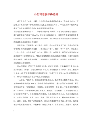小公司老板年终总结 