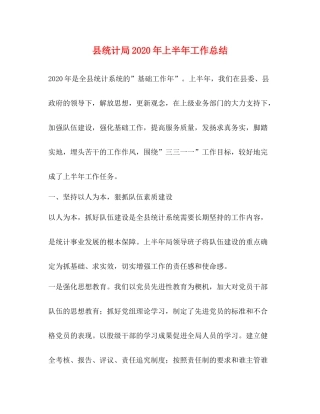县统计局年上半年工作总结
