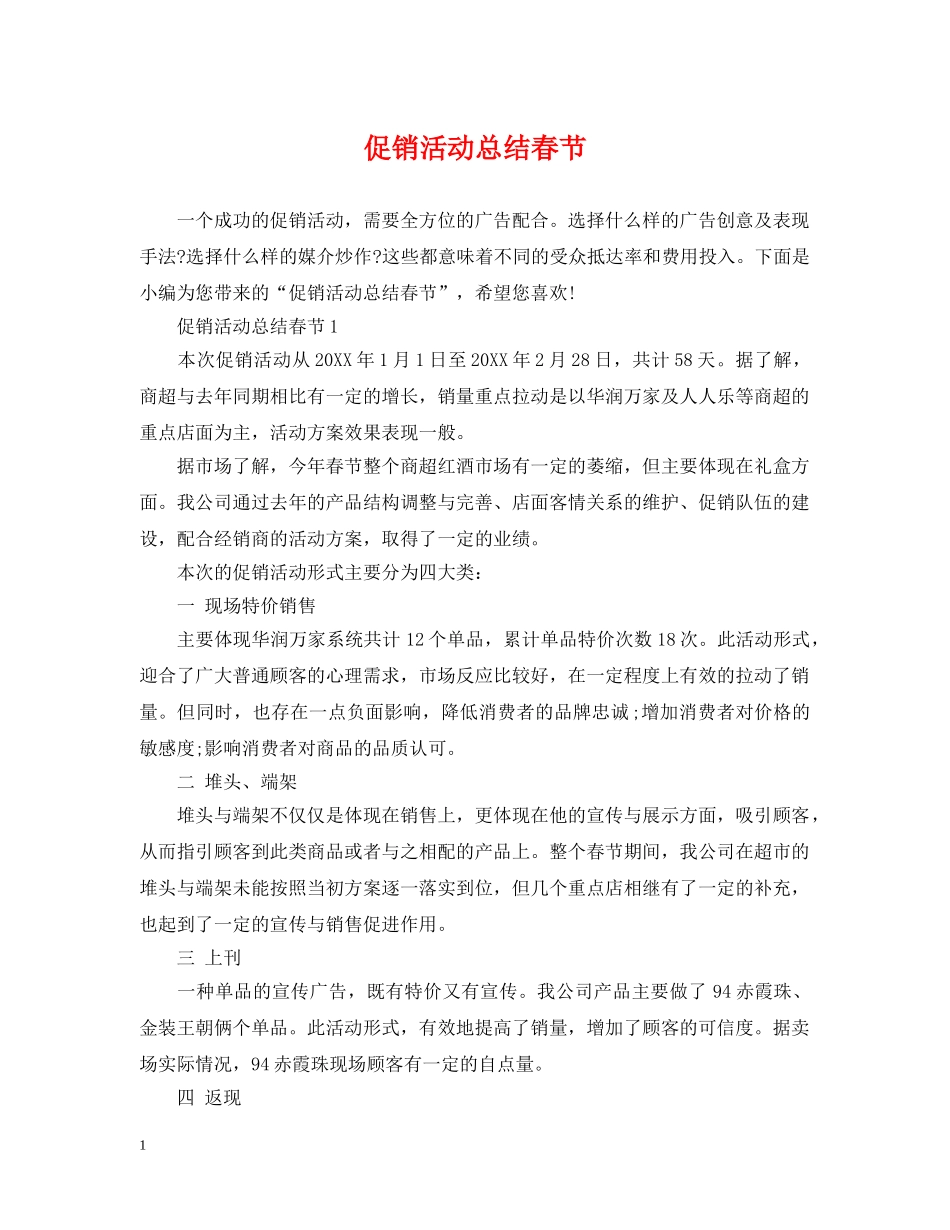 促销活动总结春节 _第1页