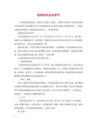 促销活动总结春节 