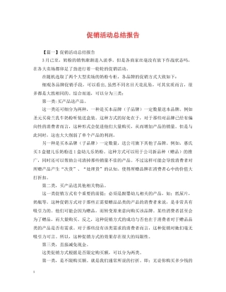促销活动总结报告 