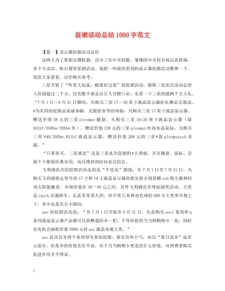 促销活动总结1000字范文 