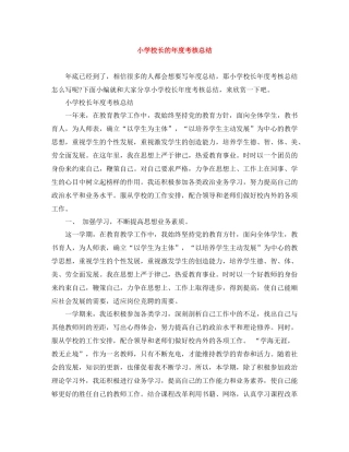 小学校长的年度考核总结