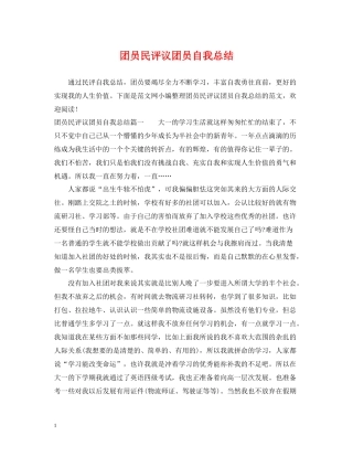 团员民评议团员自我总结