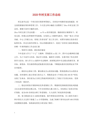 2020年村支部工作总结