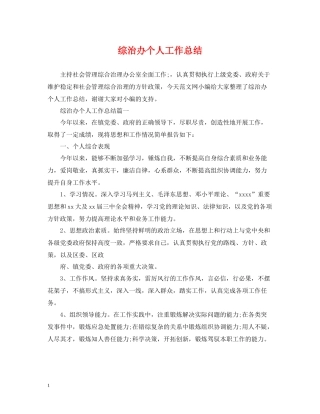 综治办个人工作总结