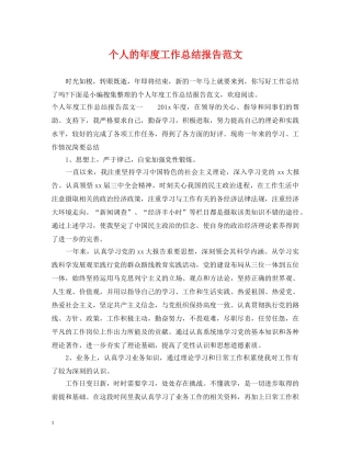 个人的年度工作总结报告范文 