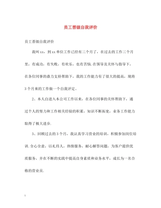 员工晋级自我评价