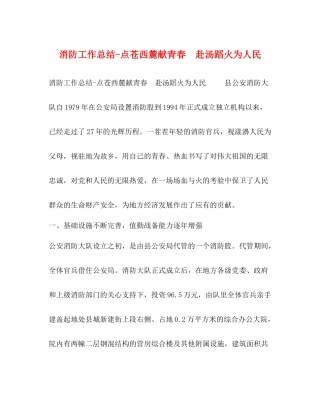 消防工作总结点苍西麓献青春　赴汤蹈火为人民