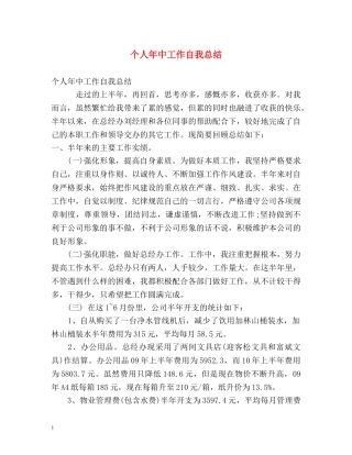 个人年中工作自我总结 