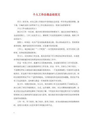 个人工作自我总结范文 
