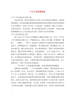 个人工作自我总结 